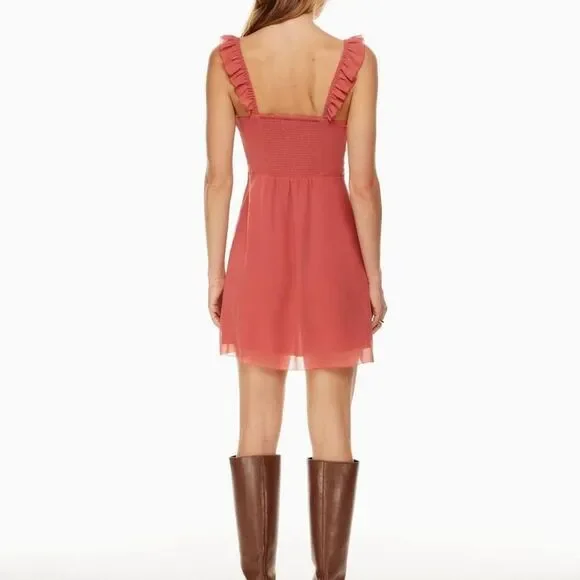 Aritzia Women's Flutter Sleeve Dress Size 12 - Picture 6 of 8